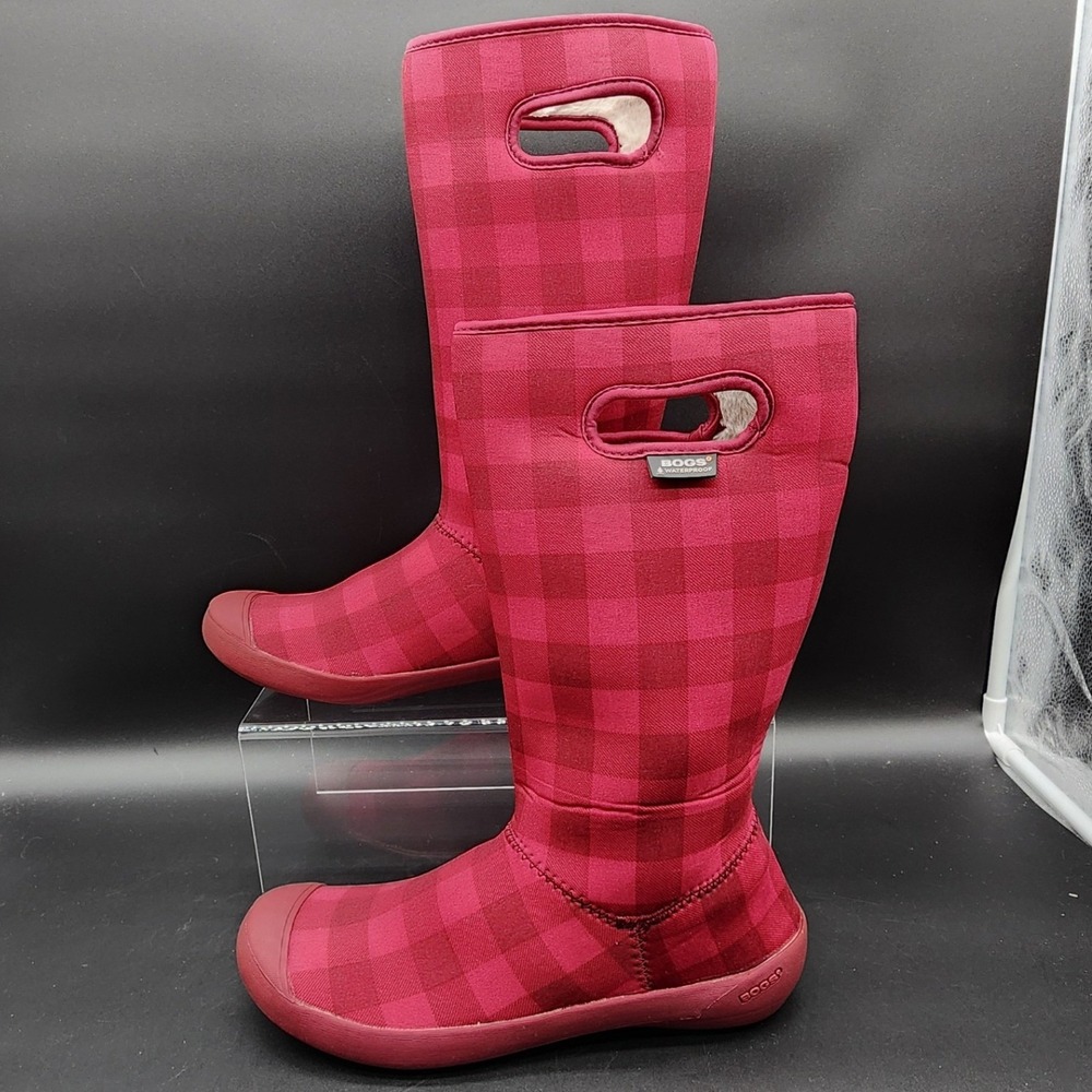 Bogs 11 Red Buffalo Plaid Waterproof Insulated Winter Rain Snow Boots Gorpcore